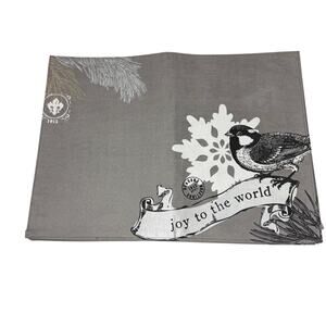 St. Nicholas Square Placemat “Joy to the World” Gray with Bird and Snowflake